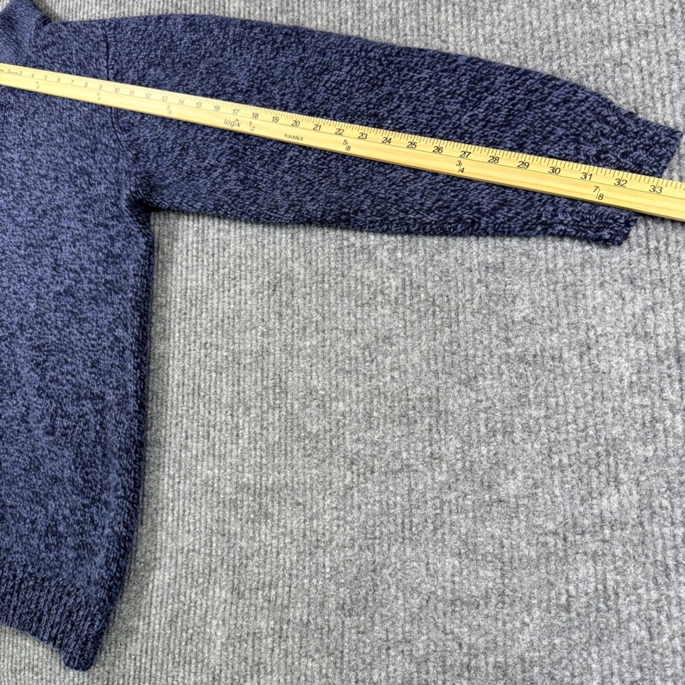 LL Bean Mens XL Tall Lambswool Mock Neck Button Sweater Blue Marl 251615 - Picture 6 of 8